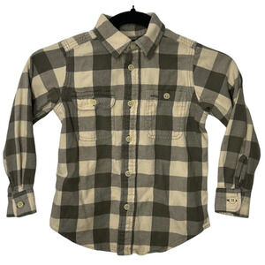 Polo By Ralph Lauren Button Up Shirt 5 Black Gray Beige Checkered Boys Cotton